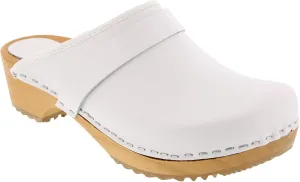 Bjork Maja Wood Open Back Leather Clogs