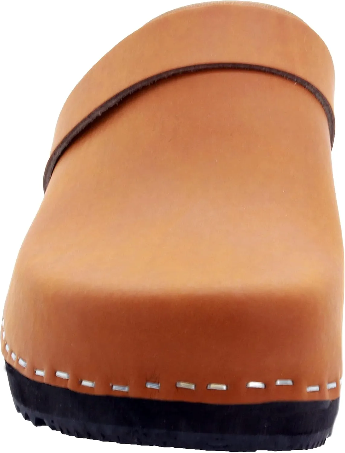 Bjork Maja Wood Open Back Leather Clogs