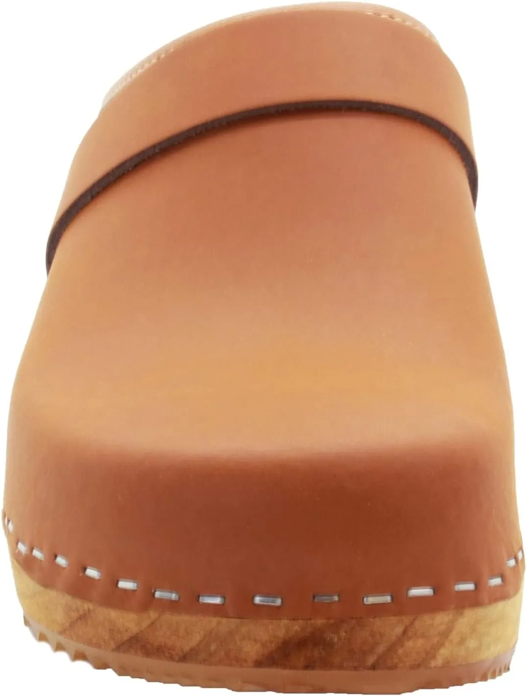 Bjork Maja Wood Open Back Leather Clogs