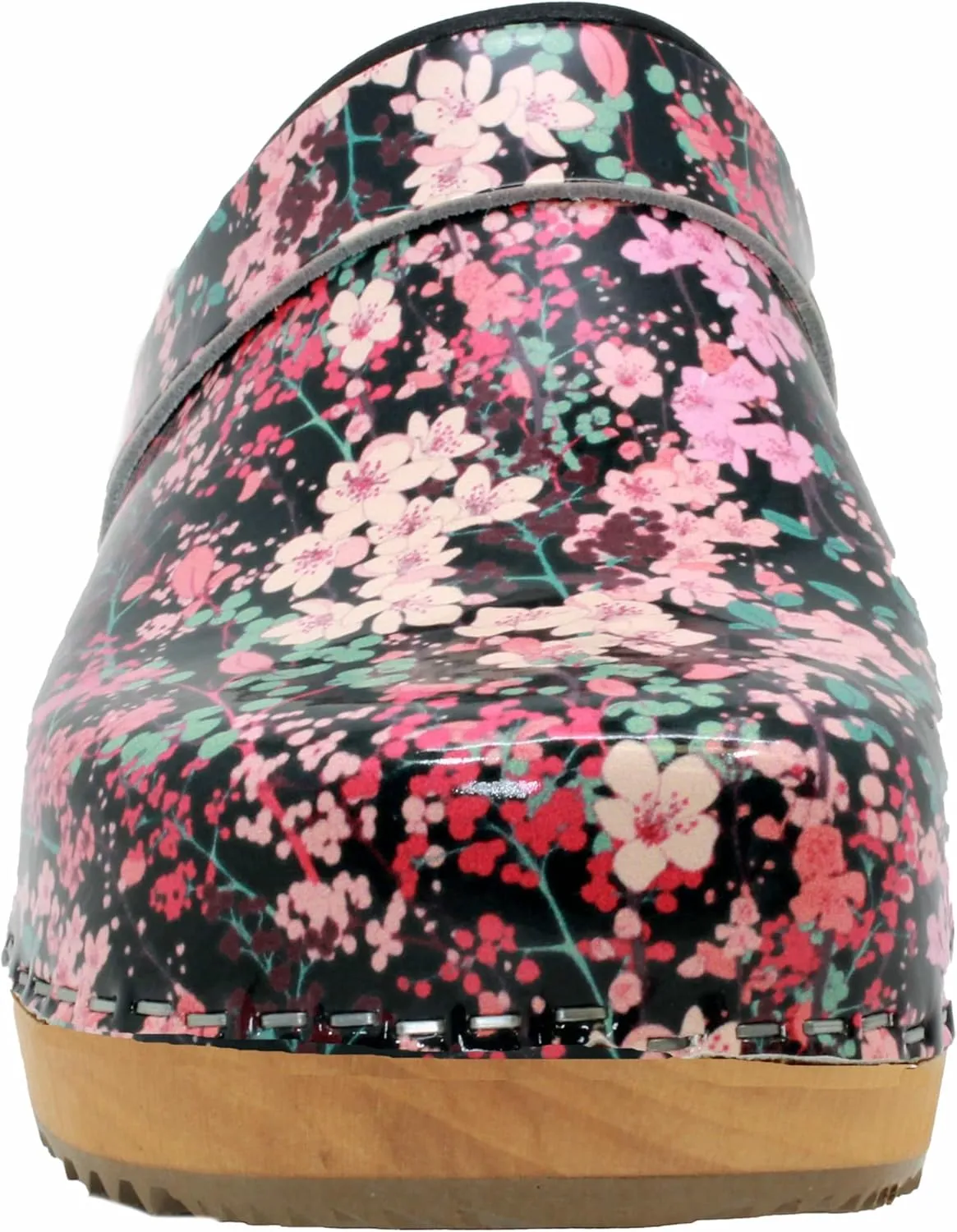 Bjork Maja Wood Open Back Leather Clogs