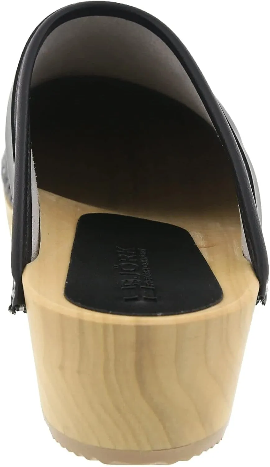 Bjork Maja Wood Open Back Leather Clogs