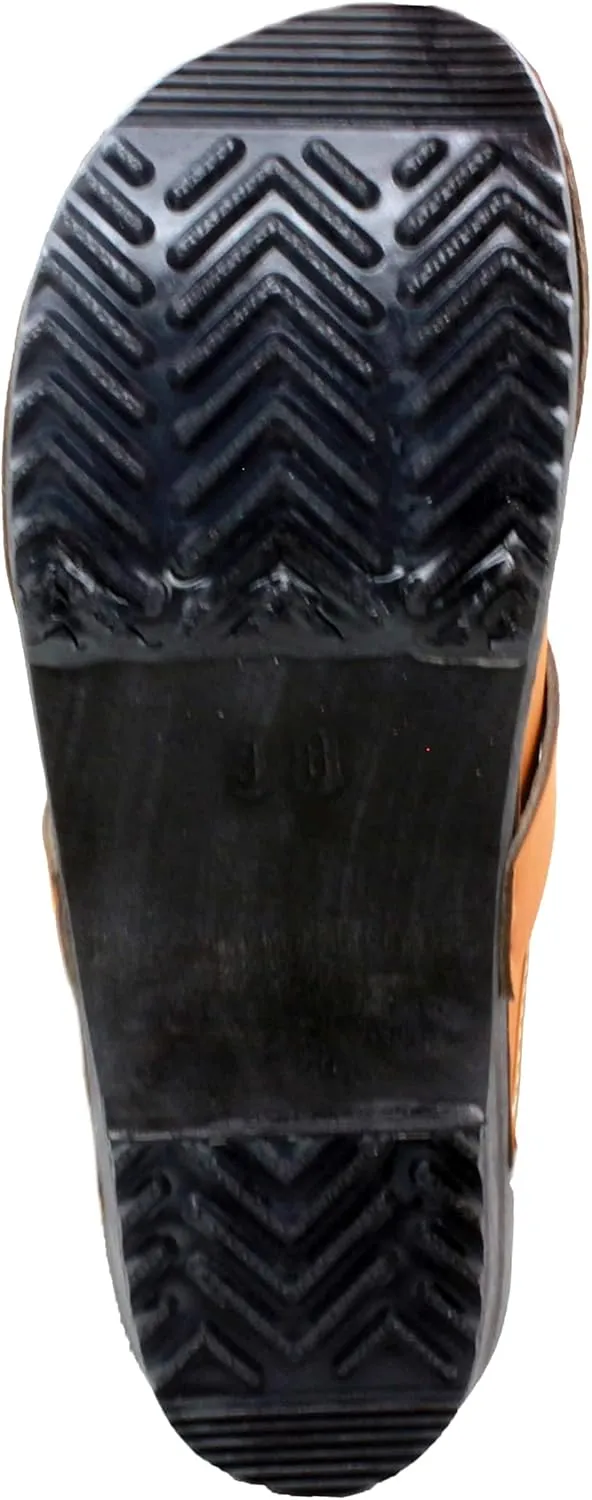Bjork Maja Wood Open Back Leather Clogs