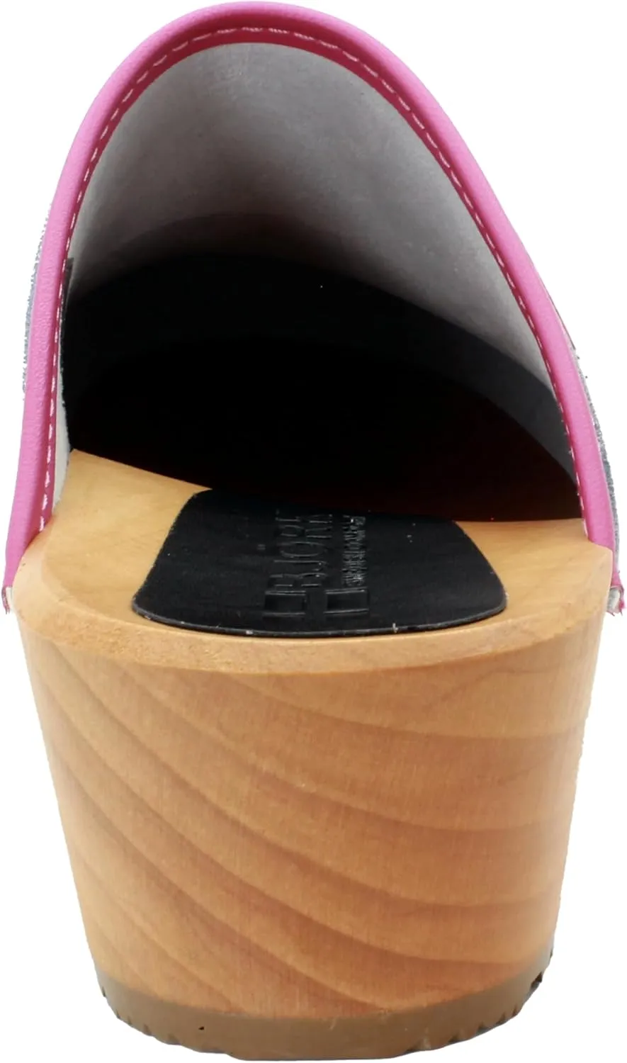 Bjork Maja Wood Open Back Leather Clogs