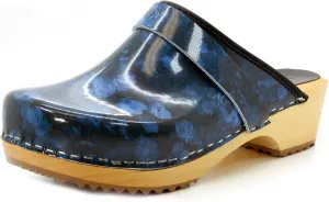 Bjork Maja Wood Open Back Leather Clogs