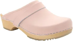 Bjork Maja Wood Open Back Leather Clogs