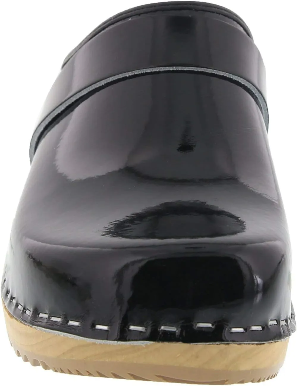 Bjork Maja Wood Open Back Leather Clogs