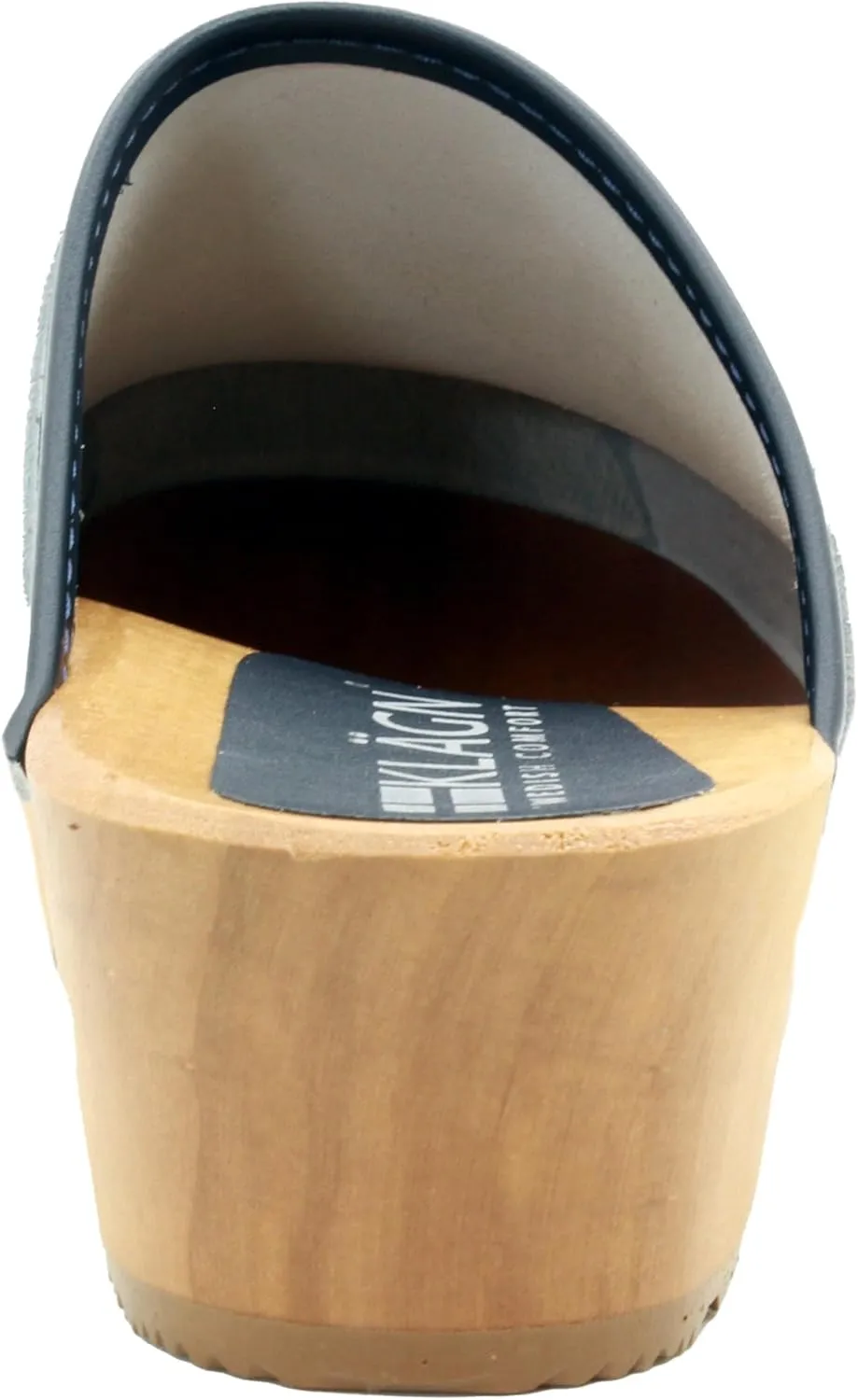 Bjork Maja Wood Open Back Leather Clogs