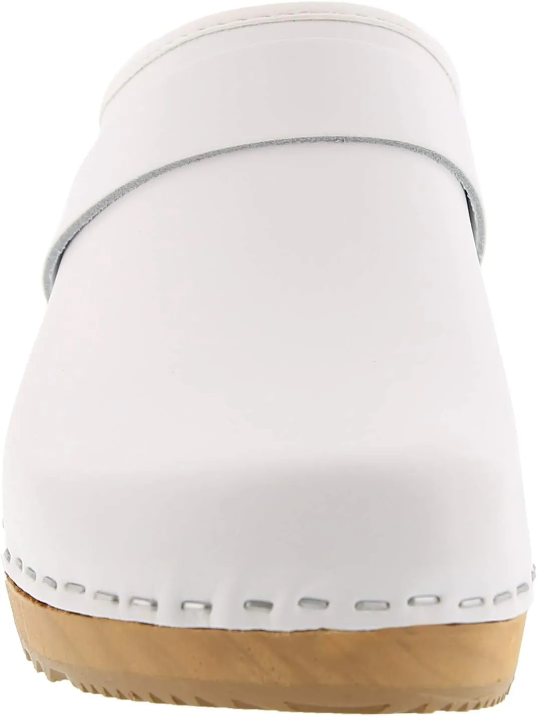 Bjork Maja Wood Open Back Leather Clogs