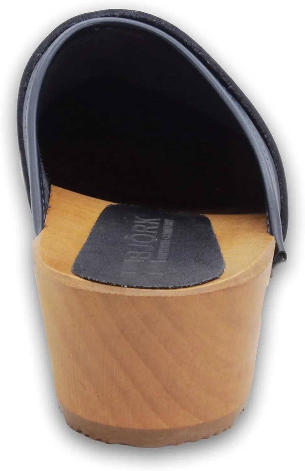 Bjork Maja Wood Open Back Leather Clogs