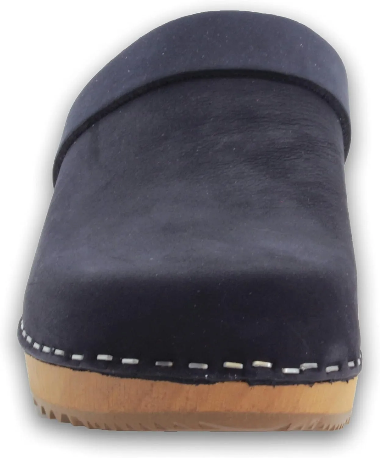 Bjork Maja Wood Open Back Leather Clogs