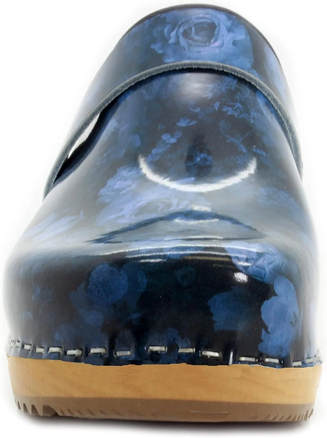 Bjork Maja Wood Open Back Leather Clogs