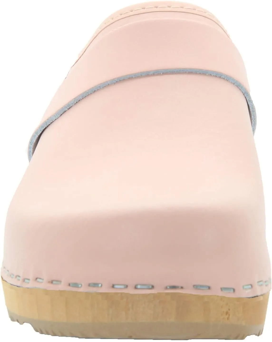 Bjork Maja Wood Open Back Leather Clogs