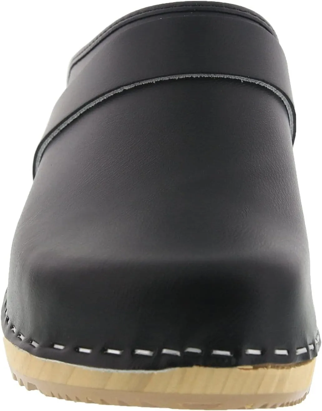Bjork Maja Wood Open Back Leather Clogs