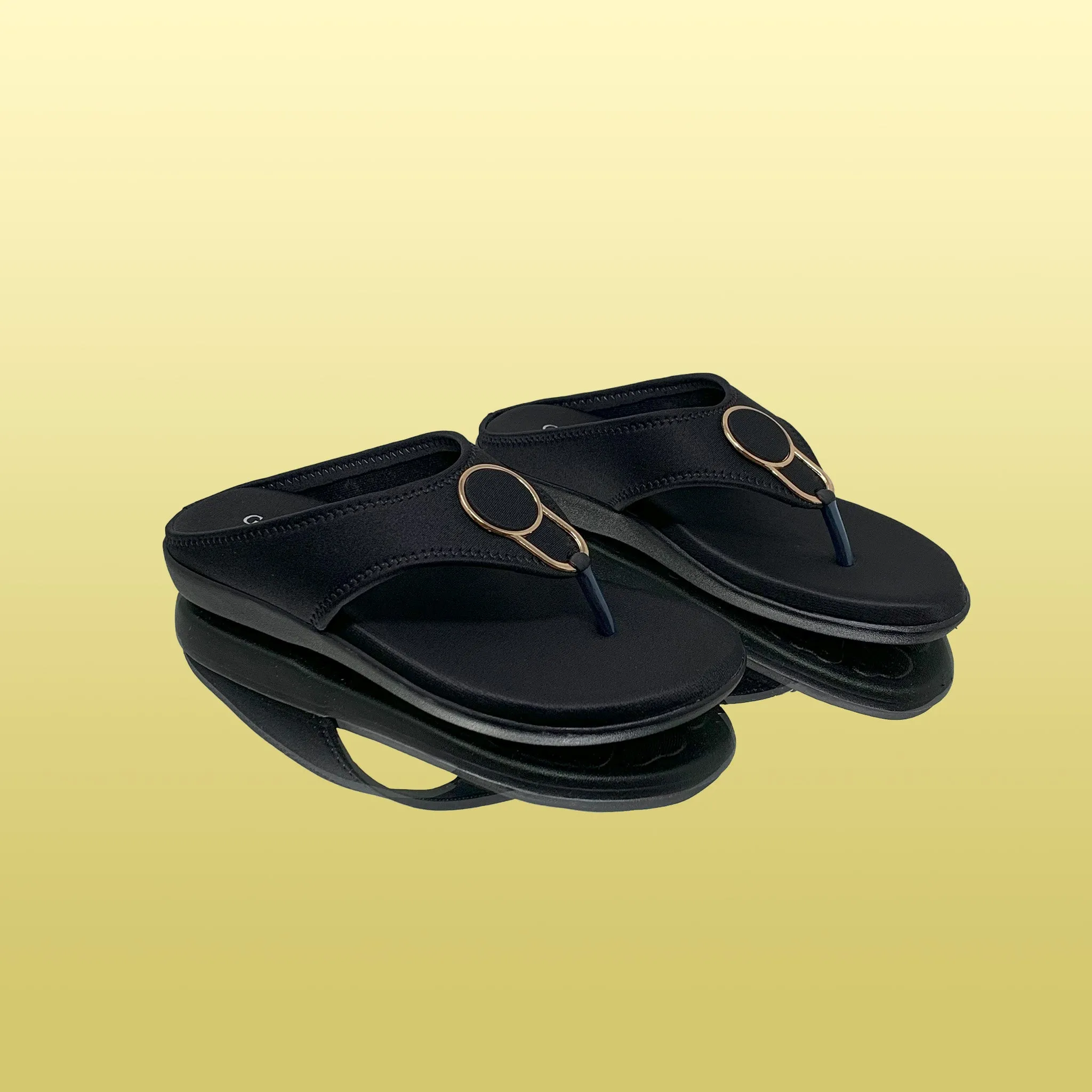 Black Slip-On Sandals