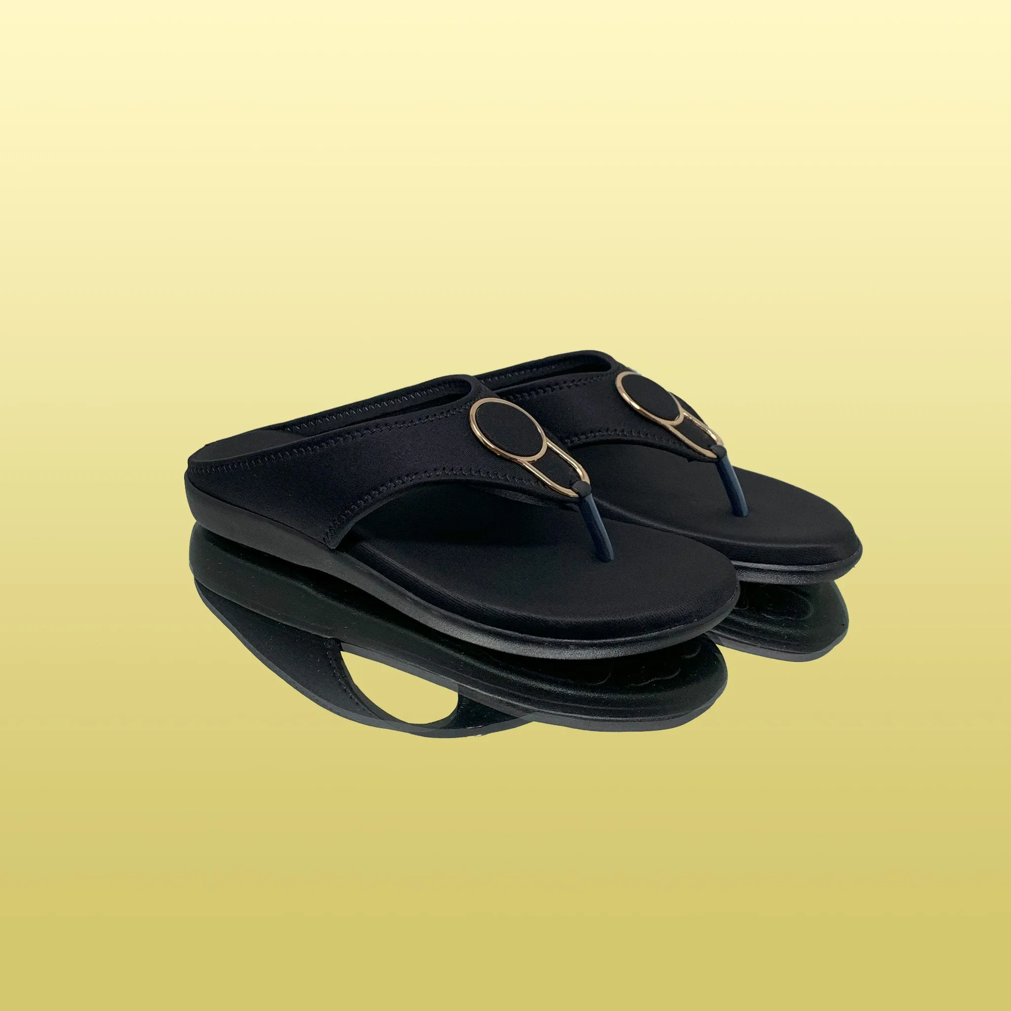 Black Slip-On Sandals