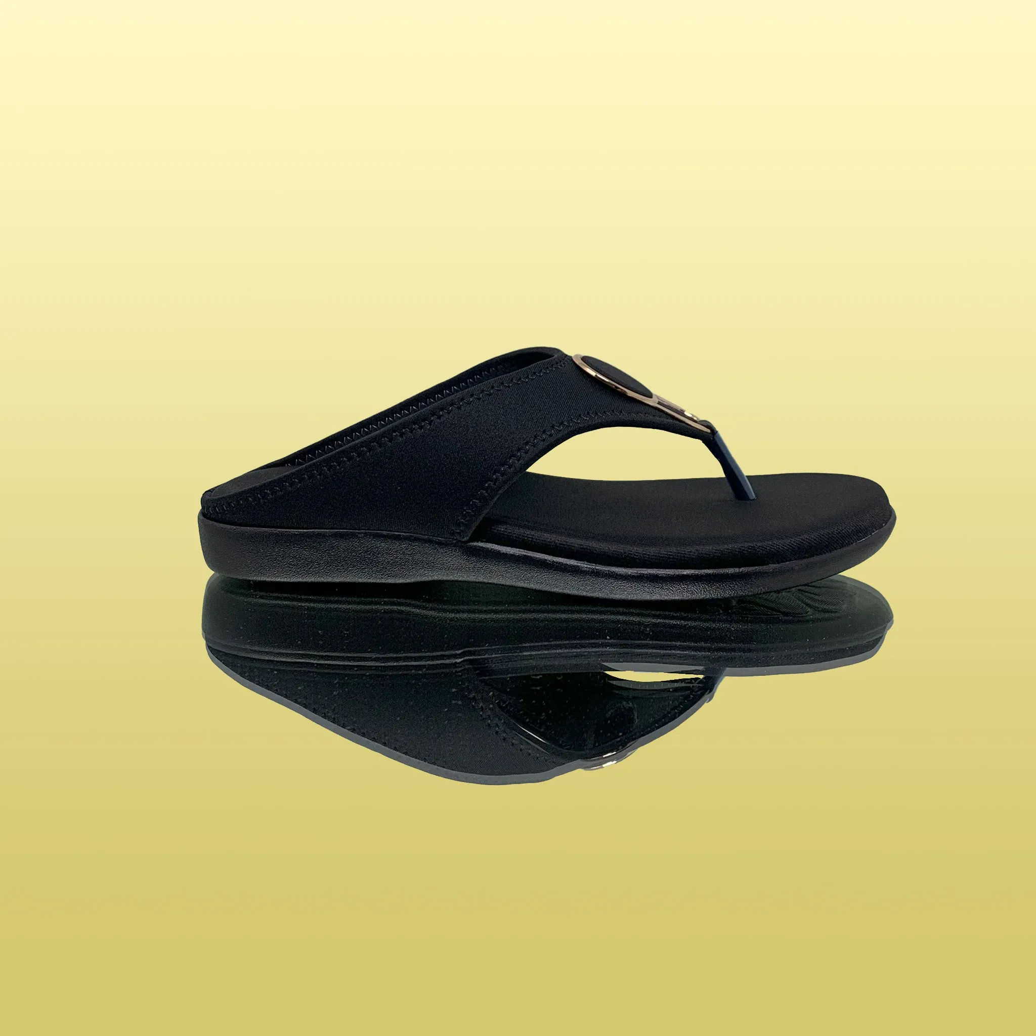 Black Slip-On Sandals