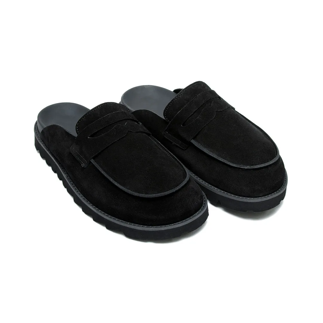 Black Suede Chunky Clog