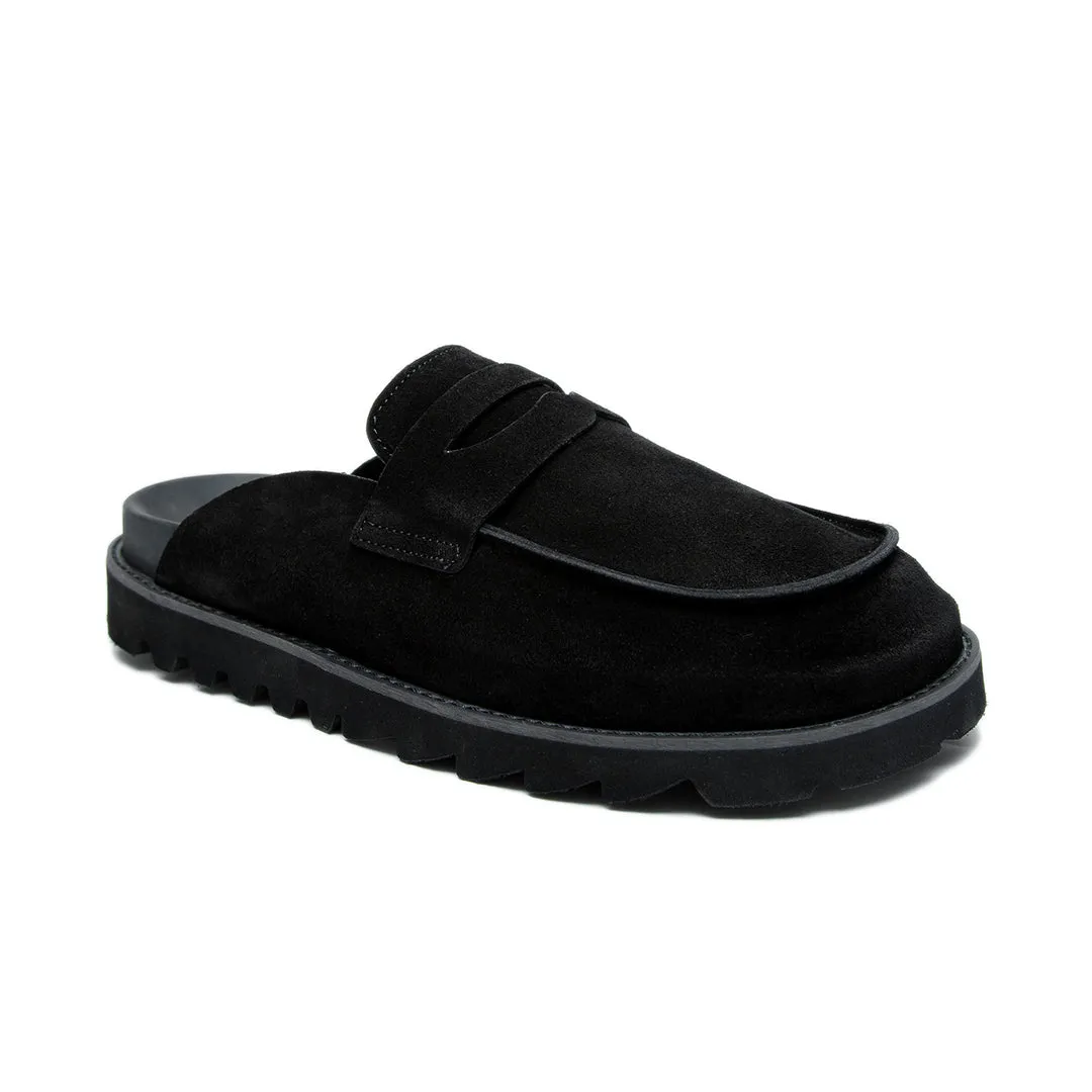Black Suede Chunky Clog