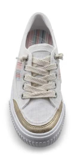 Blowfish White Color Washed/Soft Gold/Natural Alex Womens Slip On Sneakers ZS-1472