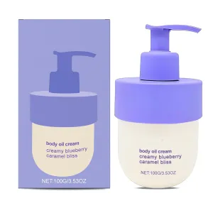 Blueberry Caramel Body Scrub, Blueberry Caramel Body Oil Cream, Scrub and Butter Set, Hydrating, Moisturizing, Exfoliation for Smooth and Soft Skin (Body Cream×1)