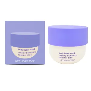 Blueberry Caramel Body Scrub, Blueberry Caramel Body Oil Cream, Scrub and Butter Set, Hydrating, Moisturizing, Exfoliation for Smooth and Soft Skin (Body Scrub×1)