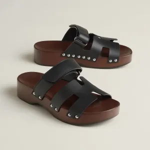 BNIB HERMÈS Kos Veau Women's Clog Noir - Size 38