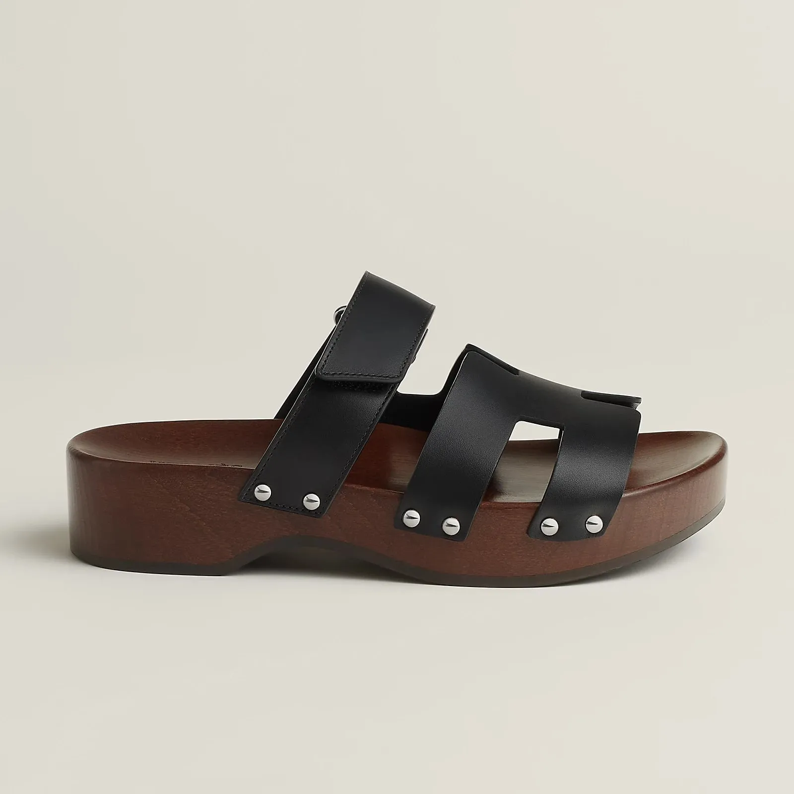 BNIB HERMÈS Kos Veau Women's Clog Noir - Size 38