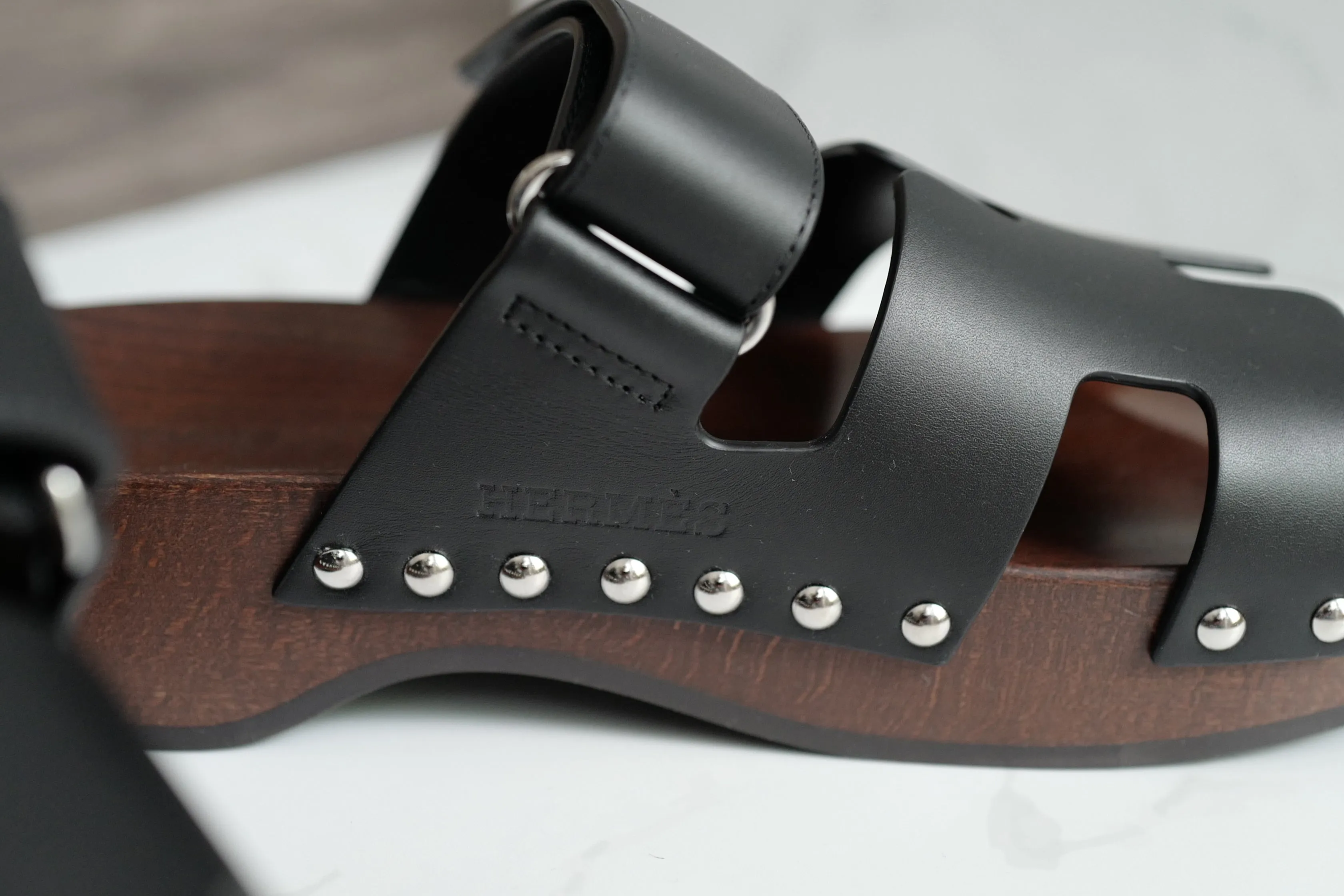 BNIB HERMÈS Kos Veau Women's Clog Noir - Size 38