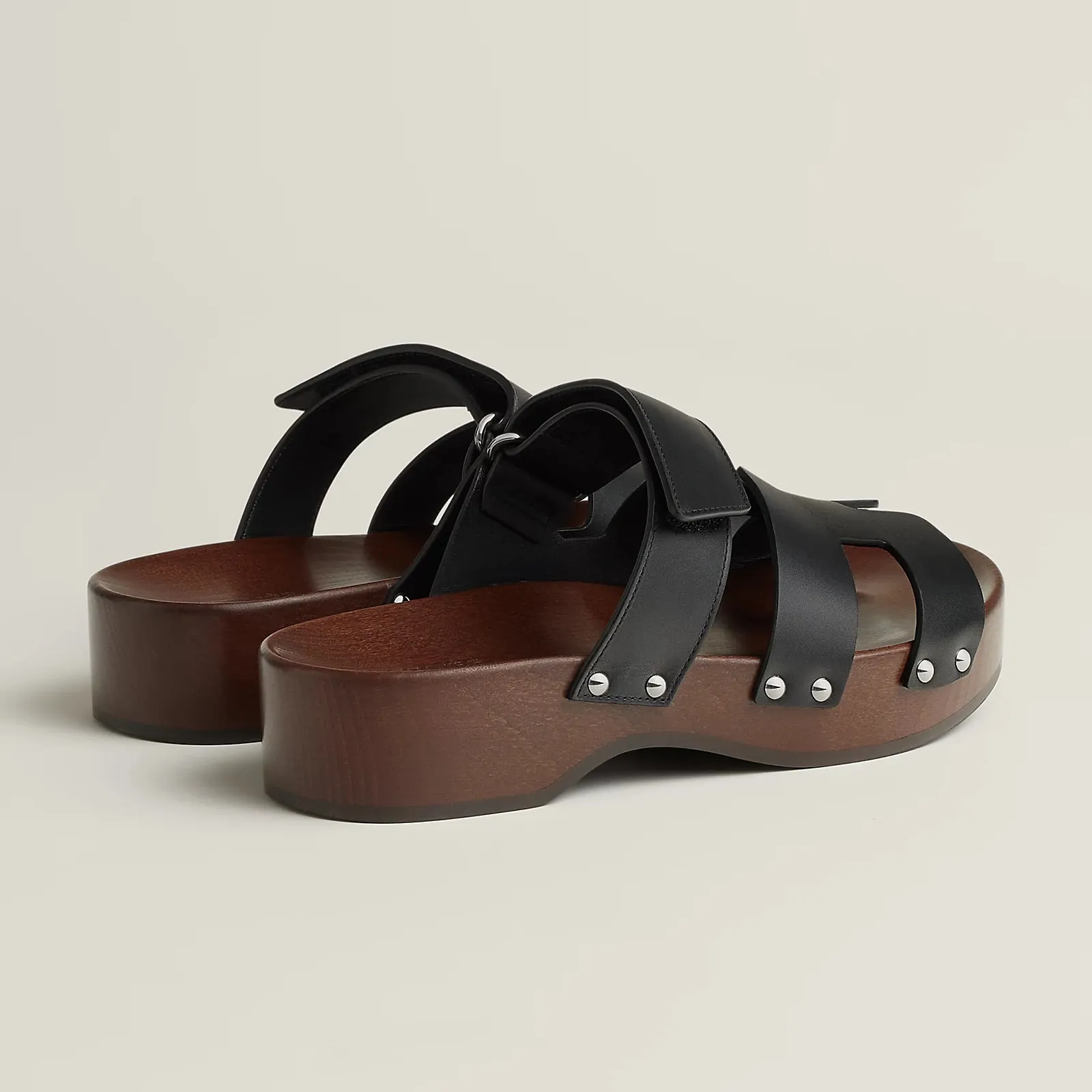 BNIB HERMÈS Kos Veau Women's Clog Noir - Size 38