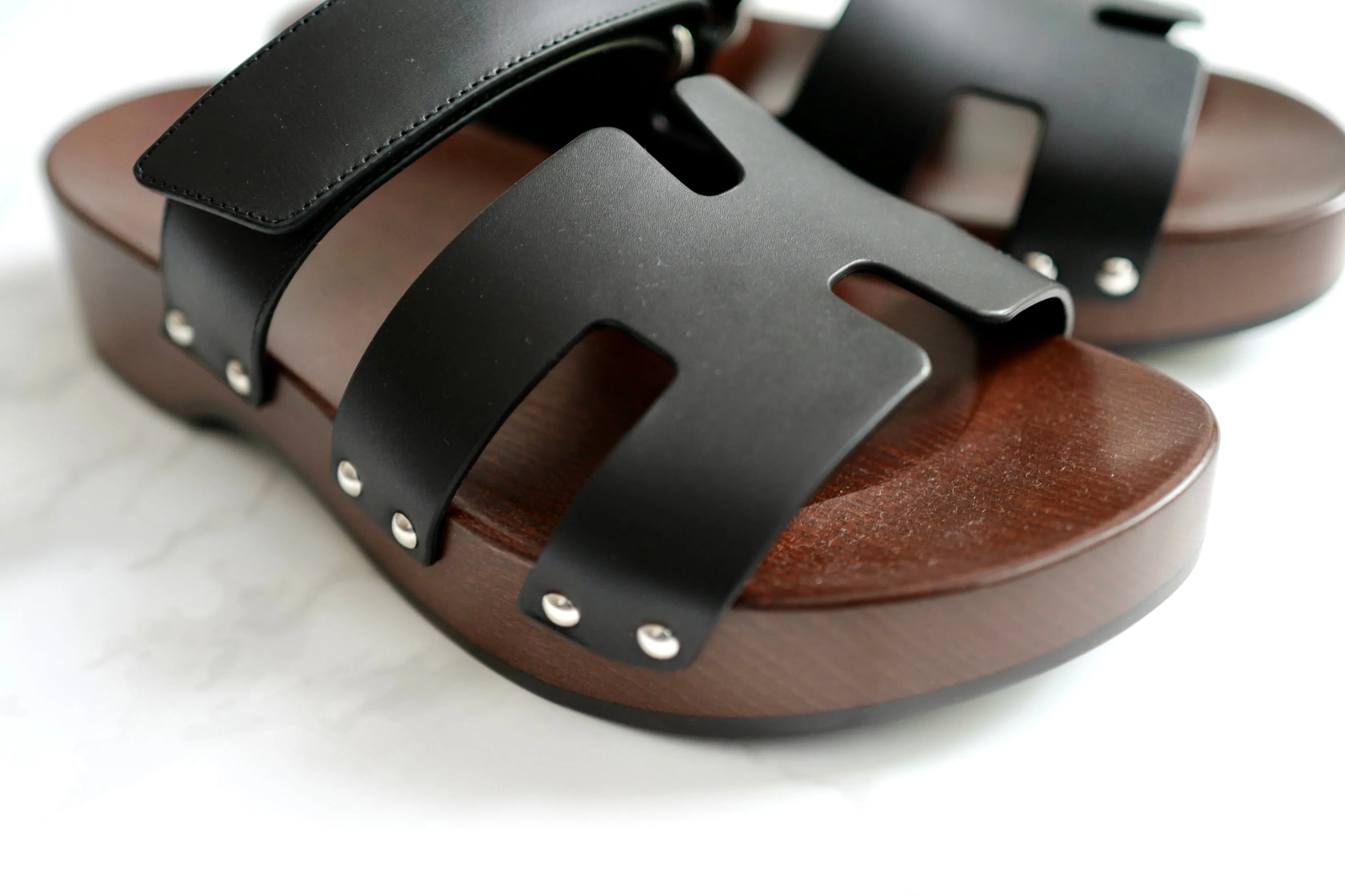 BNIB HERMÈS Kos Veau Women's Clog Noir - Size 38