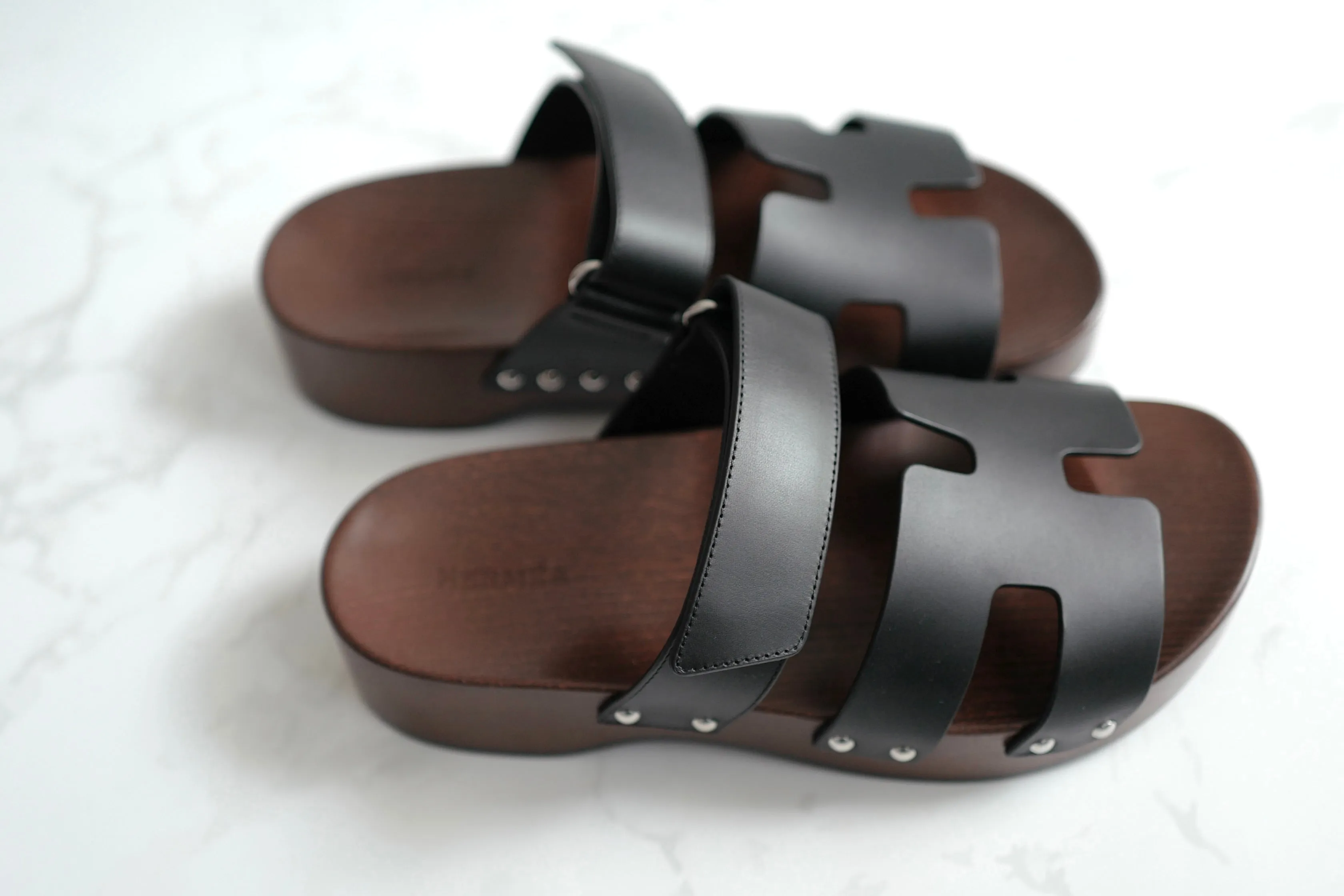 BNIB HERMÈS Kos Veau Women's Clog Noir - Size 38