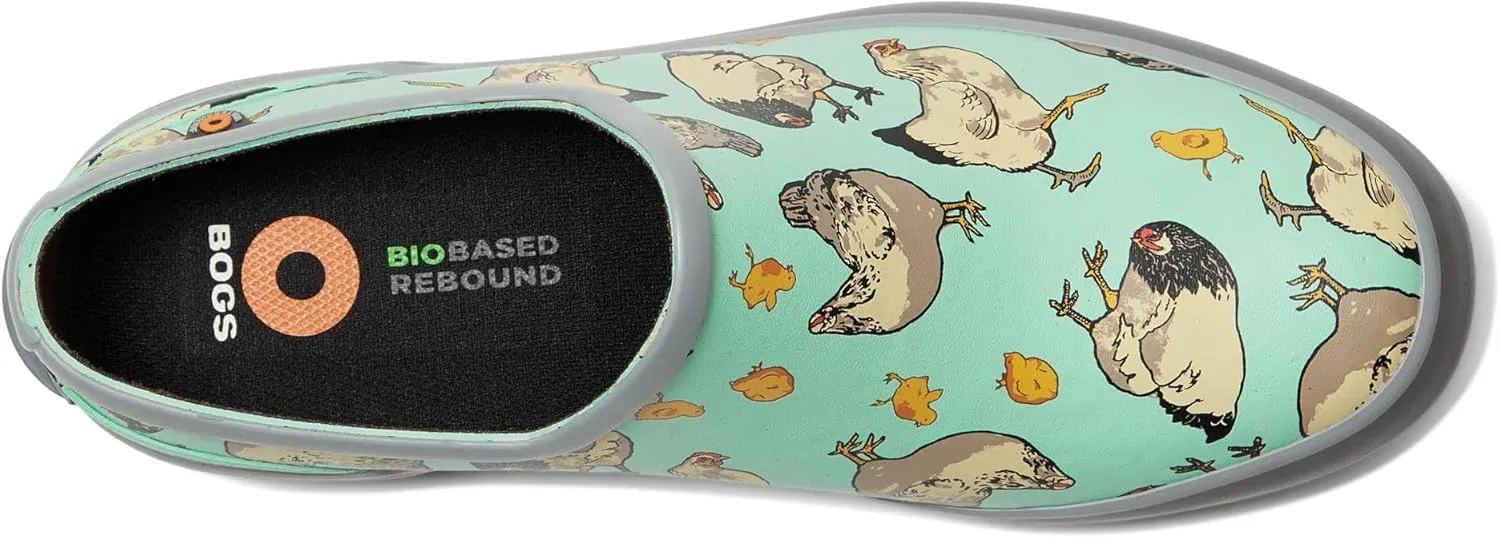 BOGS Women's Patch Clog Chickens Rain Boot