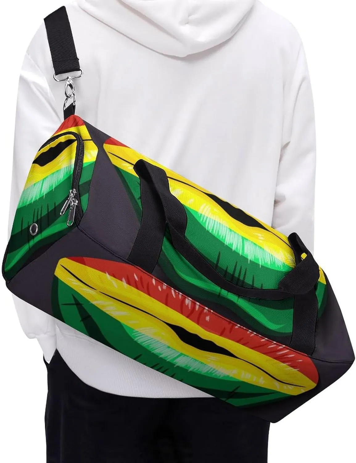 Bolivia Flag Lips Gym Bag for Women Men Lightweight Duffel with Shoe Compartment Weekender