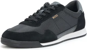 BOSS Men's Titanium Low Profile Leather Sneaker