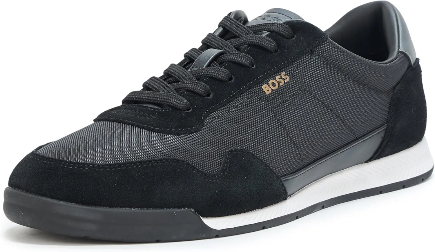 BOSS Men's Titanium Low Profile Leather Sneaker