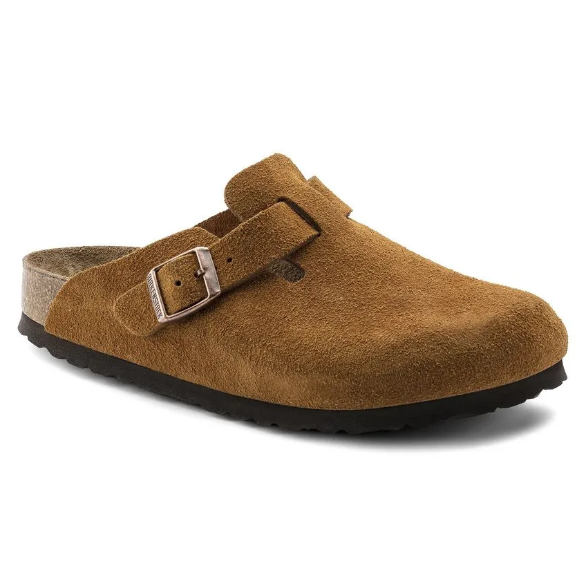 Boston Soft Footbed Suede Leather Clog - Mink
