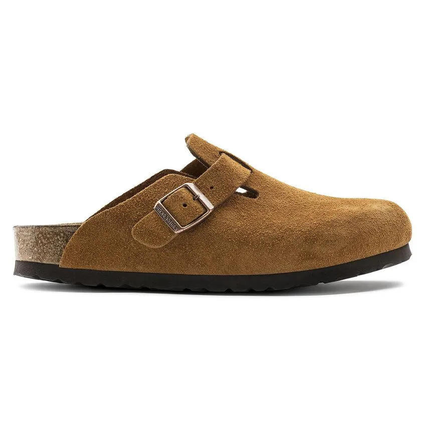 Boston Soft Footbed Suede Leather Clog - Mink