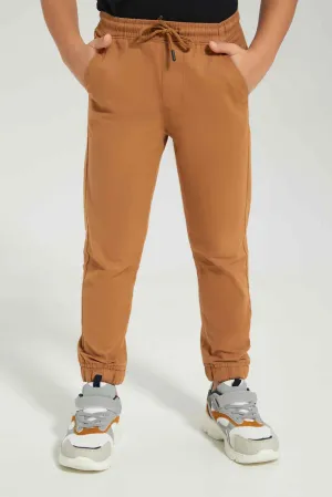 Boys Brown Elasticated Waist Jogger