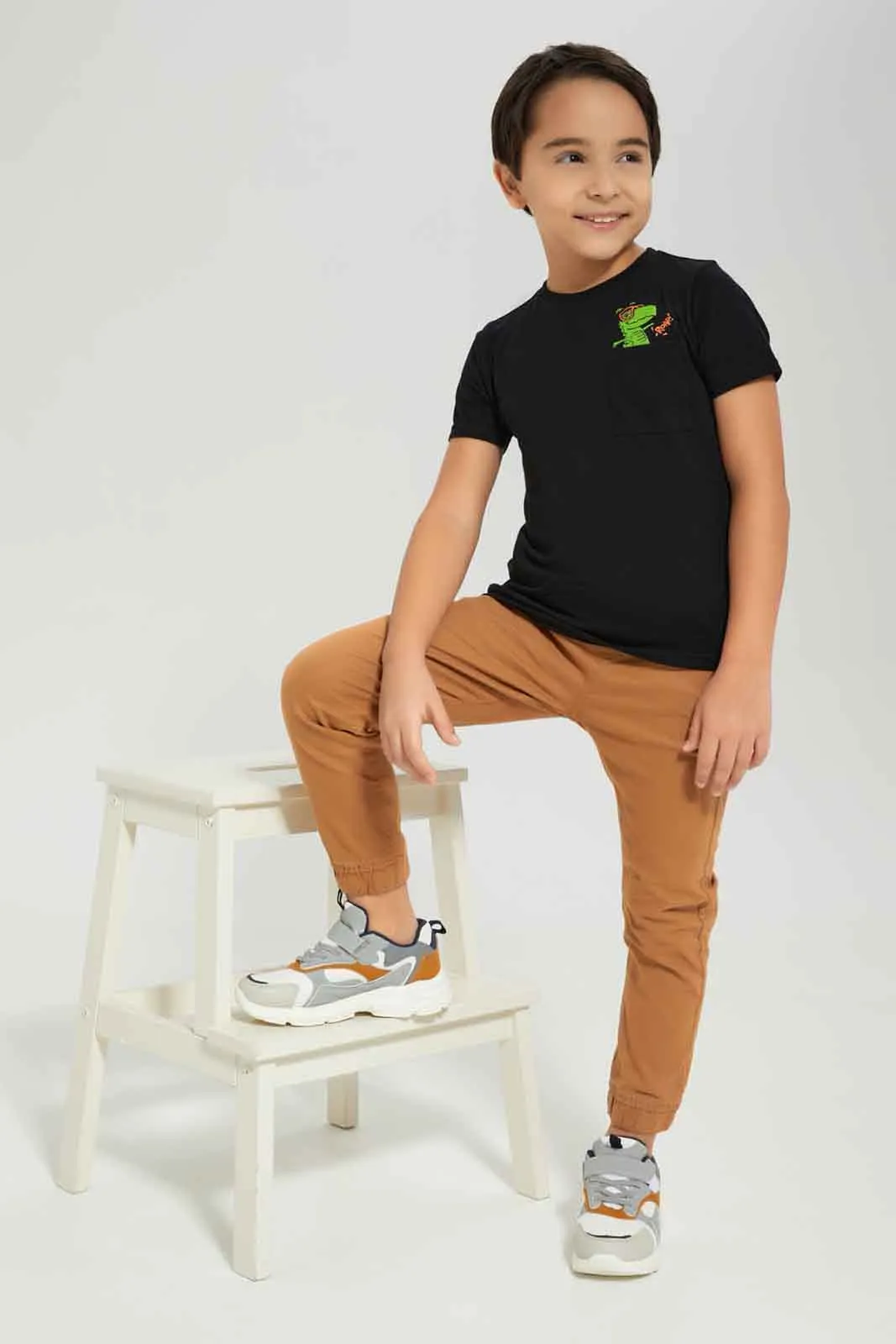Boys Brown Elasticated Waist Jogger