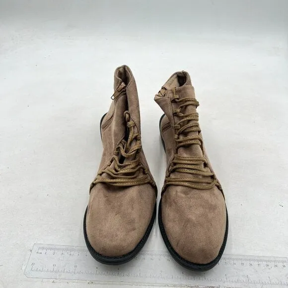 Brown Women's Lace Up Ankle Boots Casual Comfortable Lightweight Ankle Booties