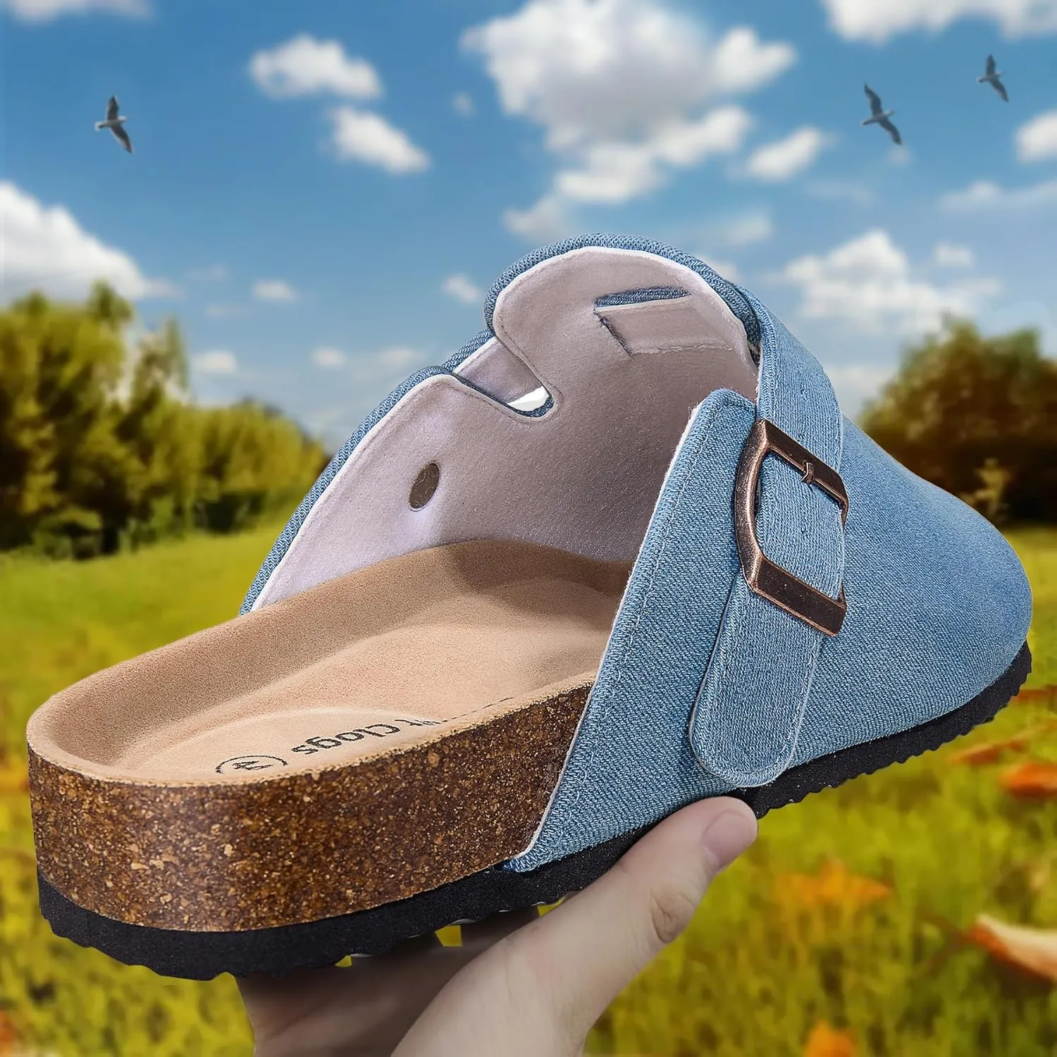 BULLIANT Women Clogs-Comfortable Mules Slippers Sandals Nurse Shoes Unisex for Men-Cushioned Footed Flannel-Lined Upper