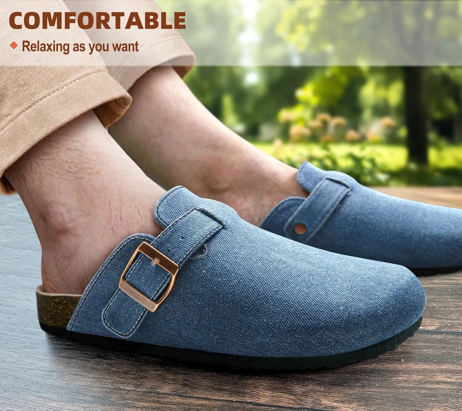 BULLIANT Women Clogs-Comfortable Mules Slippers Sandals Nurse Shoes Unisex for Men-Cushioned Footed Flannel-Lined Upper