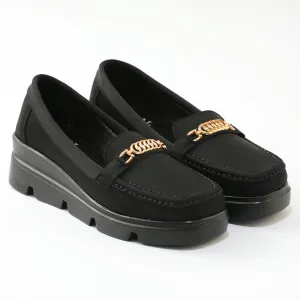 Camia black women wedges Loafer Shoes