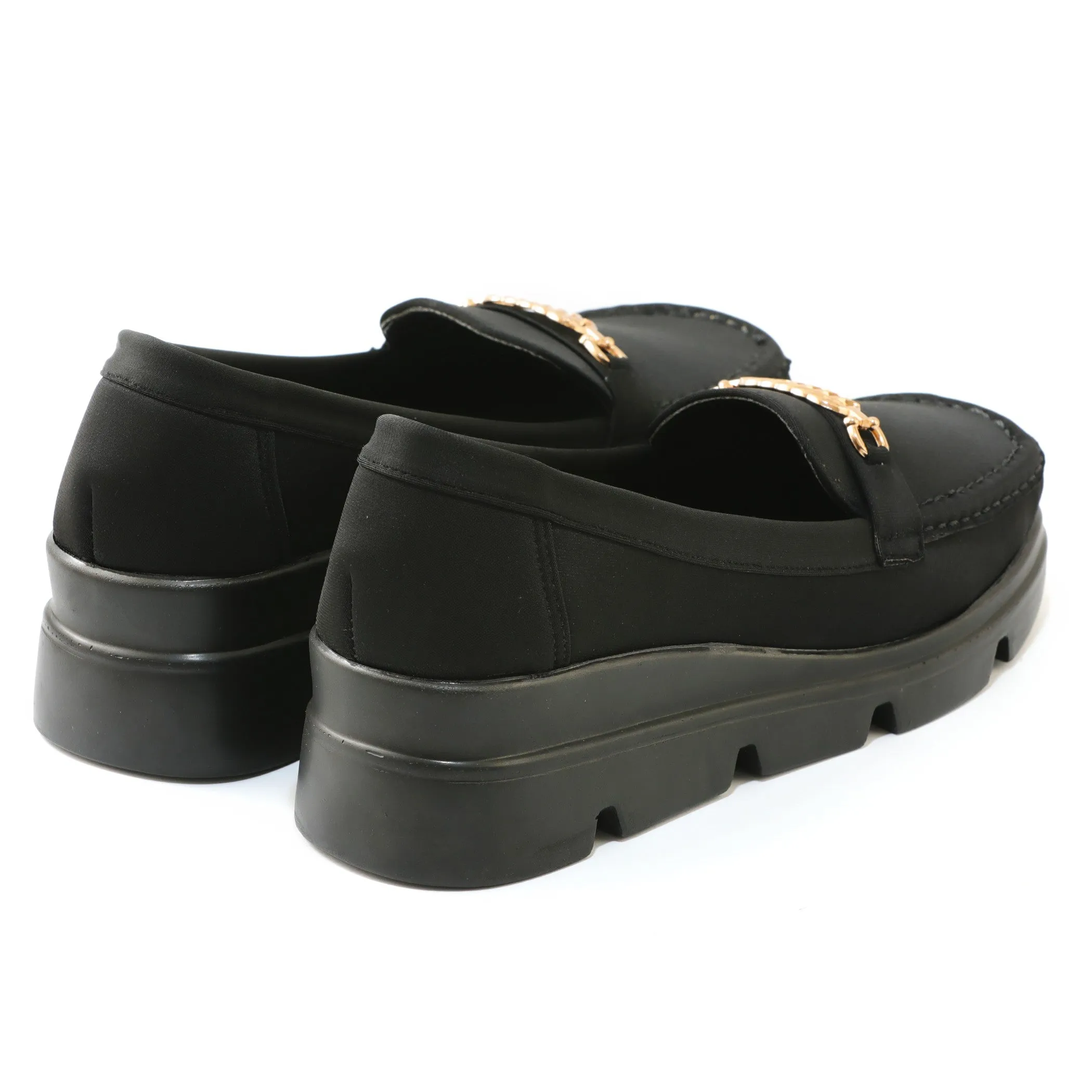 Camia black women wedges Loafer Shoes