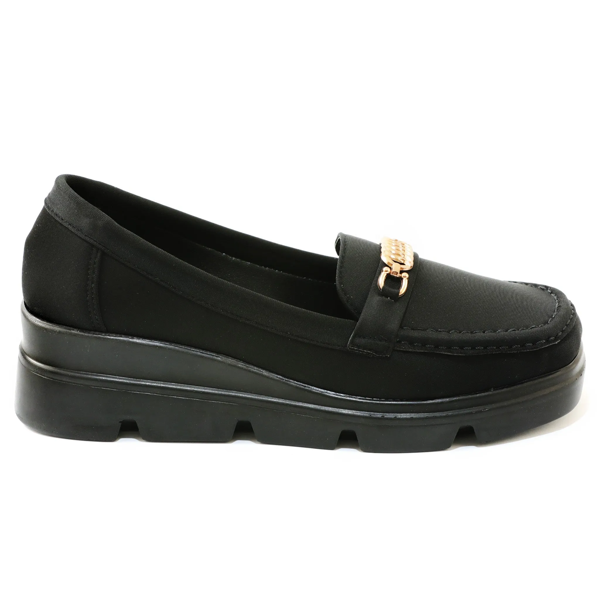 Camia black women wedges Loafer Shoes