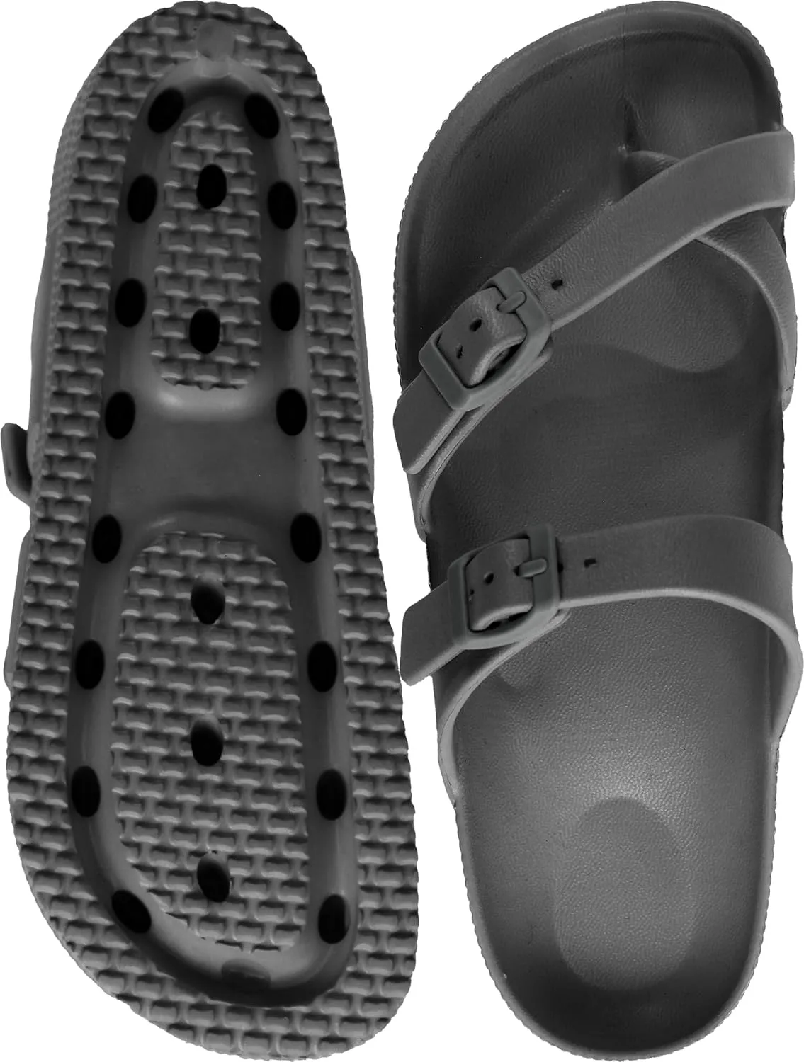 CAMVAVSR Womens Sandals with Arch Support - Comfortable Adjustable Buckles Beach Slides - Lightweight Summer Platform Sandal Chunky Cushioned
