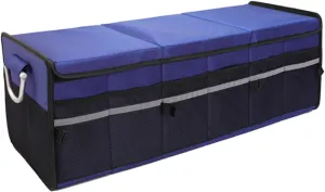 Car Trunk Organizer Foldable Net Portable Waterproof Container Travel Bags Auto Interior Accessories (Color:Black,Size:2) (Blue 1)