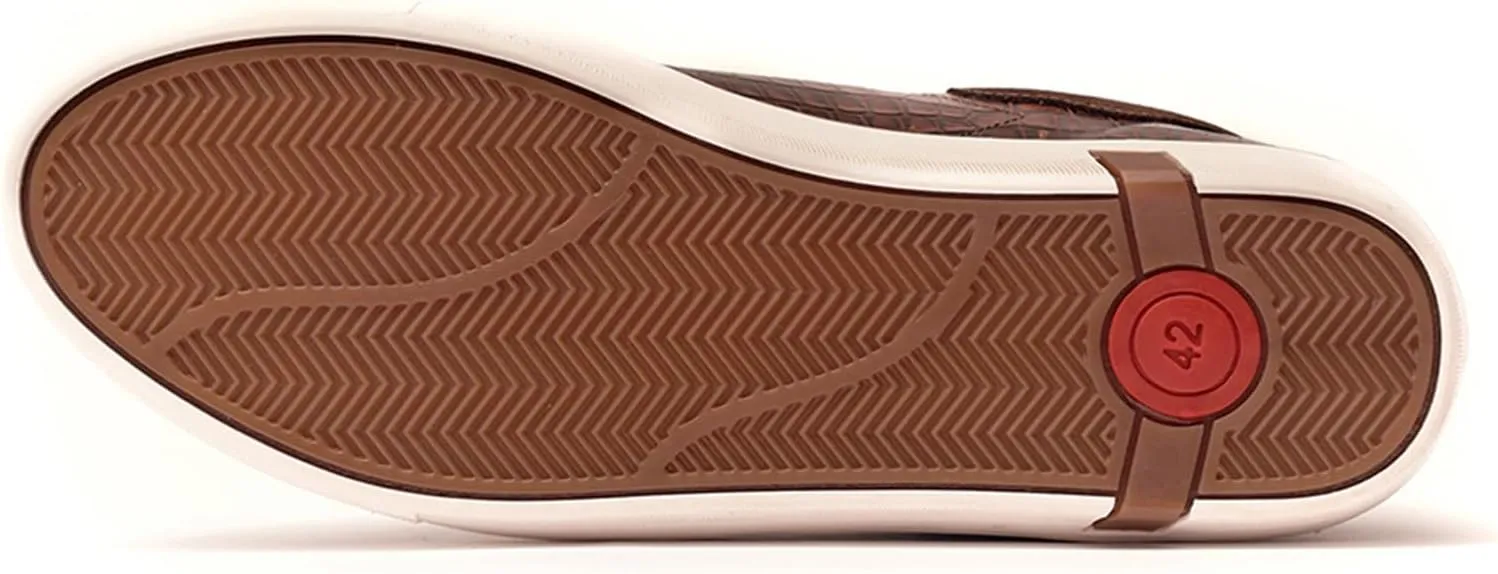 Carlos Santana Leather Walker Reptile Sneaker for Men | 100% Leather | Durable Rubber Outsole & Removable Leather Cushioned Footbed