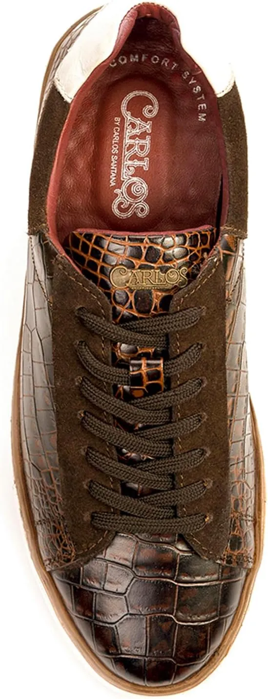Carlos Santana Leather Walker Reptile Sneaker for Men | 100% Leather | Durable Rubber Outsole & Removable Leather Cushioned Footbed