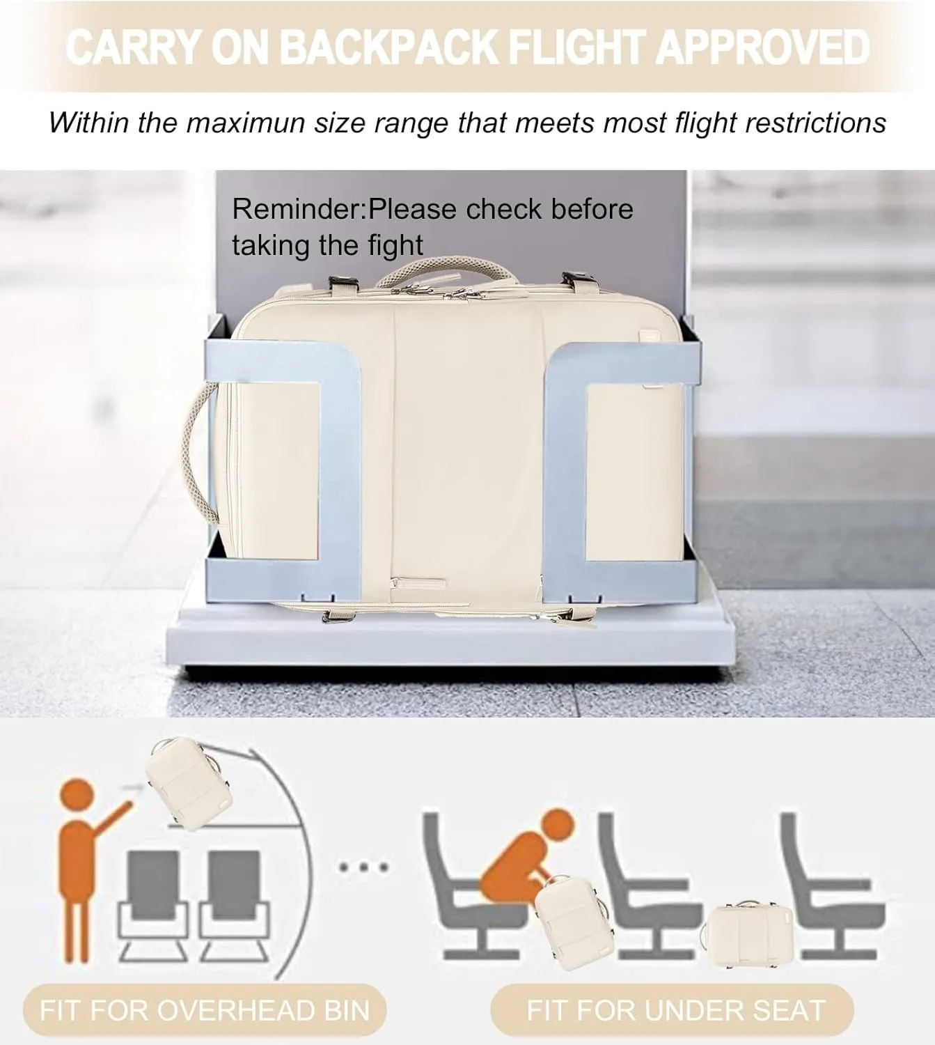 Carry On Backpack, 42L Airline Approved Travel Backpack for Men & Women, Waterproof Business & Gym Laptop Daypack, Casual Weekend Hiking